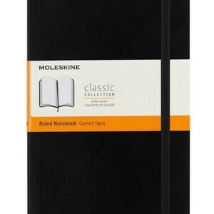 Moleskine Classic Notebook, Hard Cover, Large, Ruled, Black - NEW
